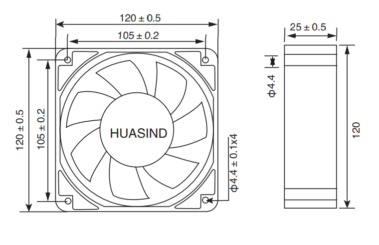 SDENSHI 12025 Ventola Senza Spazzole Silenziosa 220V 120x120x25mm Nera per  Display a LED : : Informatica