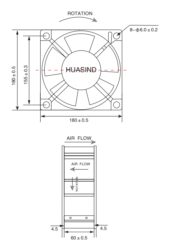 18060 AC Axial Fan - Huasind