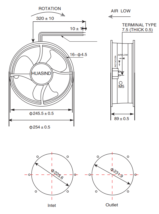 25489 AC Axial Fan - Huasind