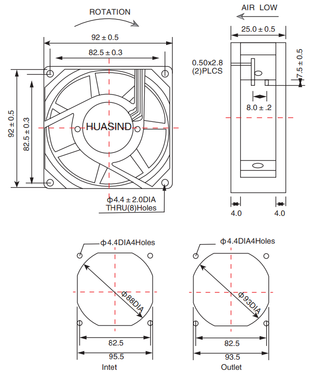 9225 AC Axial Fan - Huasind